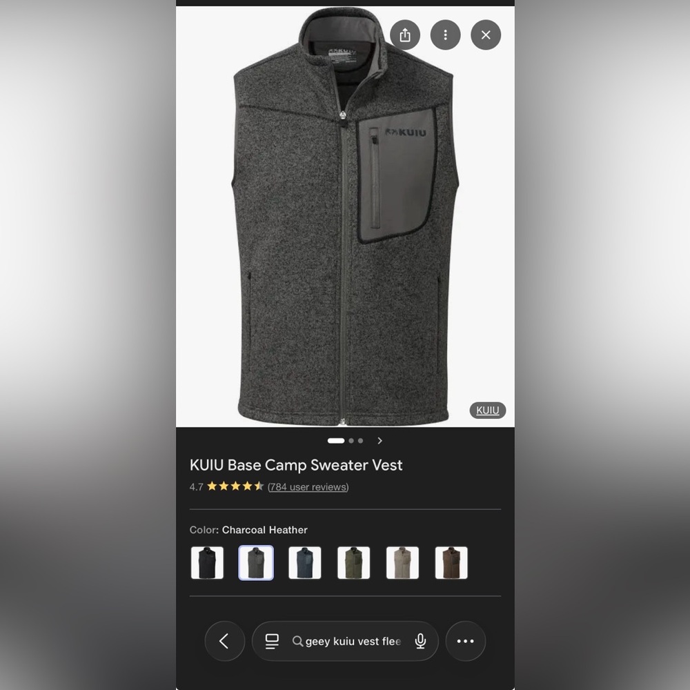 KUIU Charcoal Outdoor Vest